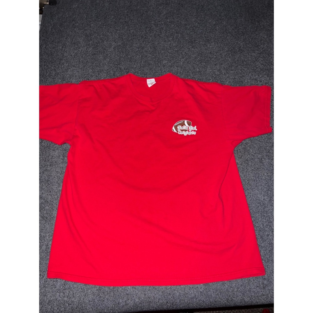 Girlie Girl Originals Red Football Graphic T-Shirt Cotton Size 2X